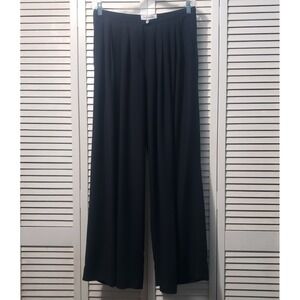 The Frankie Sloan Wide Leg Trouser Womens Large Black Pleated Bamboo Blend Pants